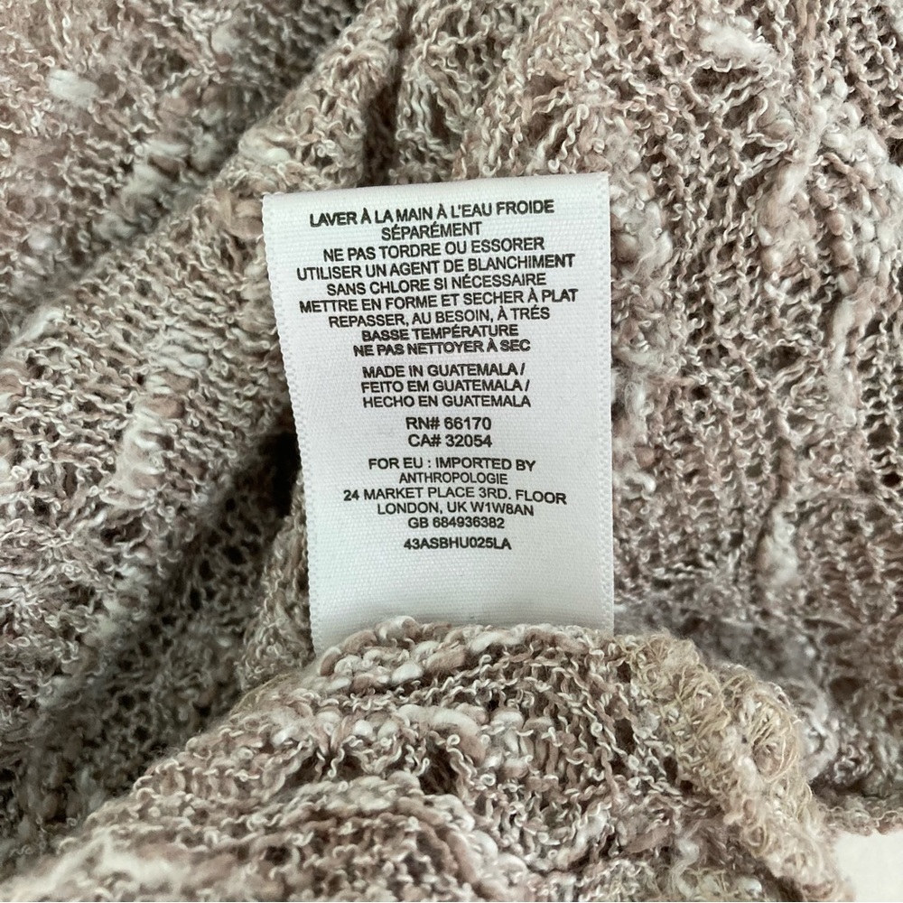 Anthropologie | Meadow Rue Taupe and Cream Lace Detail Sweater Size Small - Picture 10 of 11